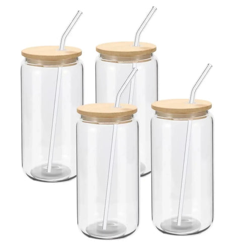 Cocktail Glass with Bamboo Lid and Straw