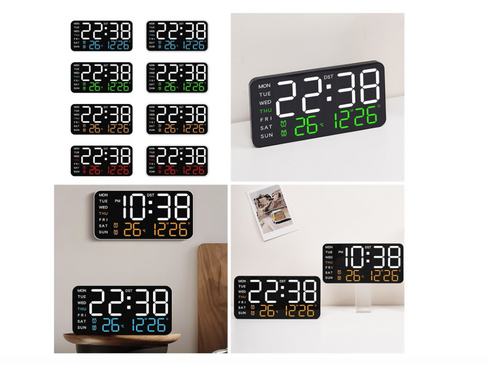 LED Digital Wall Clock - White