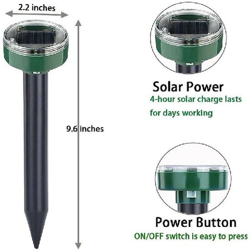Pack of 2 Mole Repellent Solar Powered