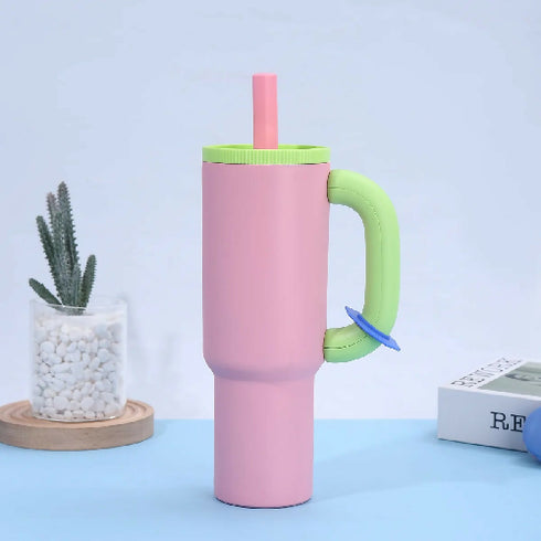 Coffee Thermal Mug 40oz Tumbler-Pink