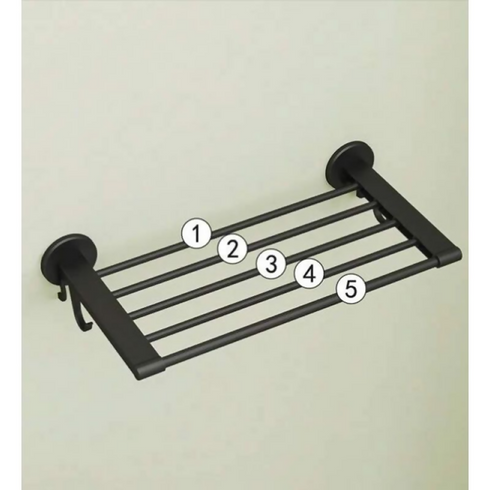 Multi-Functional Wall Mounted Towel Hanger Holder Rack-black