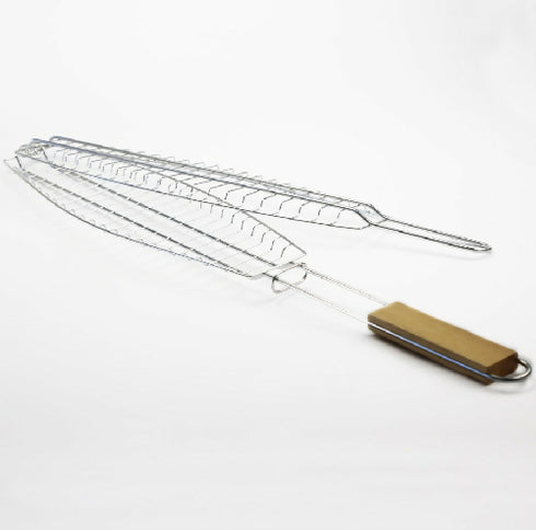 BBQ Fish Grill Net With Wooden Handle