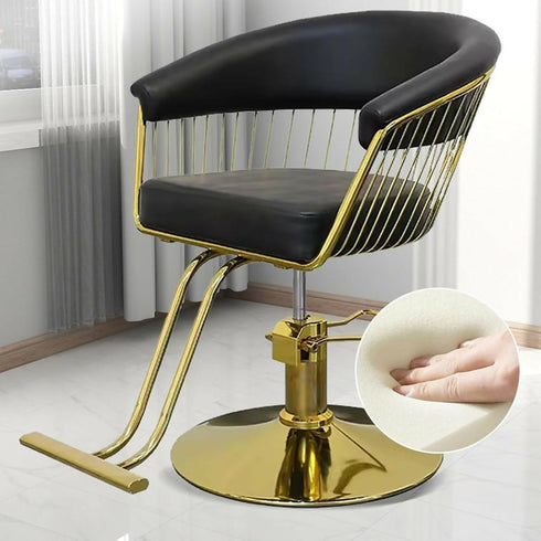 Professal Hydraulic Barber Chair 360° Swivel Height Adjustable Salon Chair High Back Oversized PU Leather for Barbershop & Salon Use