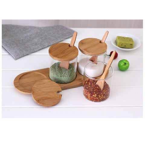 3 Glass Spice Storage Container