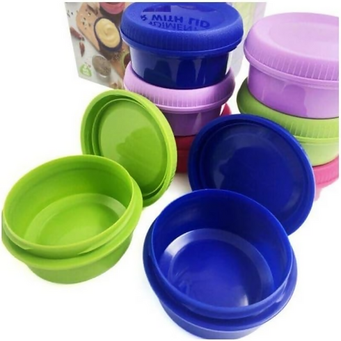 Set Of 8 Colorful Condiment Bowls with Lid