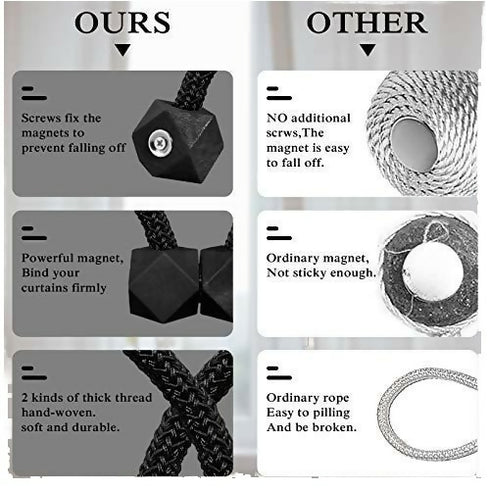 Magnetic Curtain Tieback -Black