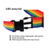 Rainbow Luggage Straps, Adjustable Suitcase Belts with ABS Buckle, 1.85m, 2 Pack