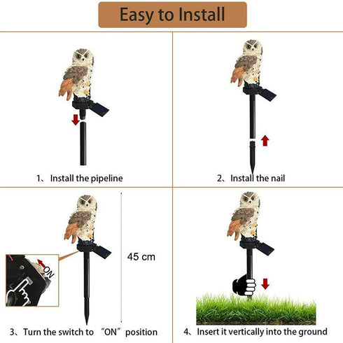 Brown Owl Waterproof Solar Light, Garden Light