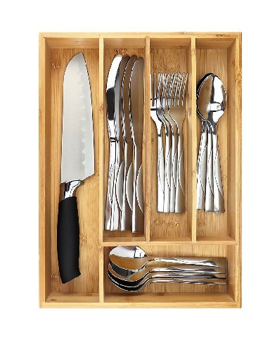 100% Pure Bamboo Drawer Organizer