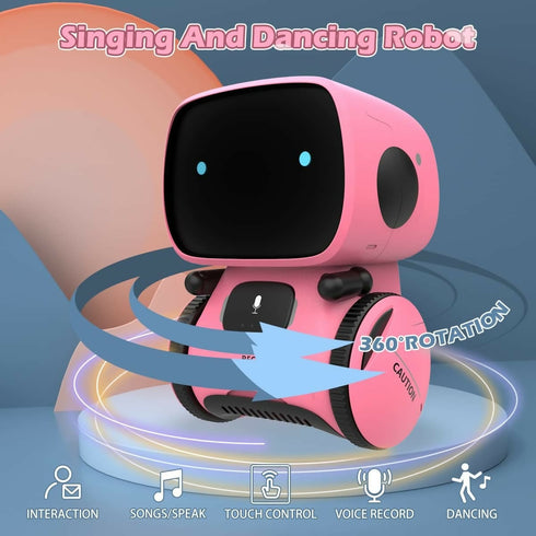 Shake Singing Dancing Sound Control Ai Pet Robot Smart Intelligent Interactive Robot Ai Assistant Robot for Kids -Pink