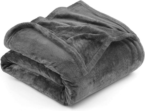 Portable Lightweight Plain Fleece Throw Blanket