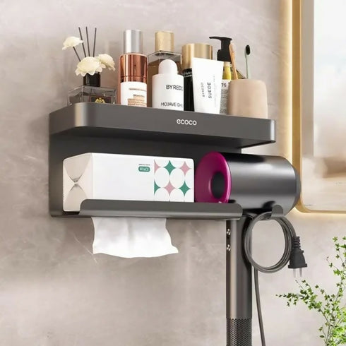 ECOCO Hardware hair dryer rack and tissue holder