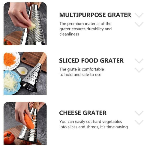 Stainless Steel Multipurpose Grater with 3 Sides