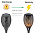 Pack of 4 - Solar LED Outdoor Garden Torch Flame Lights