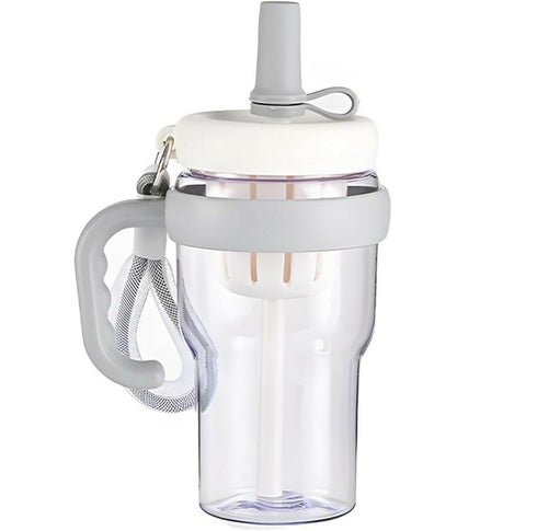 New Beautiful Design Trending Fashionable Water Bottle - 600ml - White & Grey