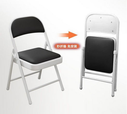 2 Pack Folding Chairs with Padded Cushion - black