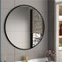 Modern Round Wall Mirror Frame - 60cm Black