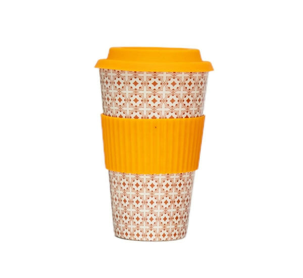 400ml Travel Bamboo Fibre Drinking Mug Coffee Bio-Degradable - Yellow