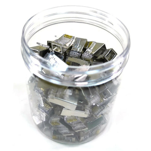 100 Pcs Rj45 Cat6 Cat 6a Shielded Connectors