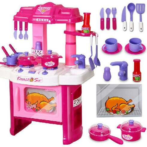 Toy Box Playing Big Kitchen Cook Set Toy Kids