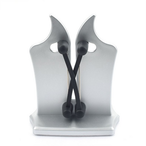 Vertical Knife Sharpening Tool with Stand, Stainless Steel, Silver