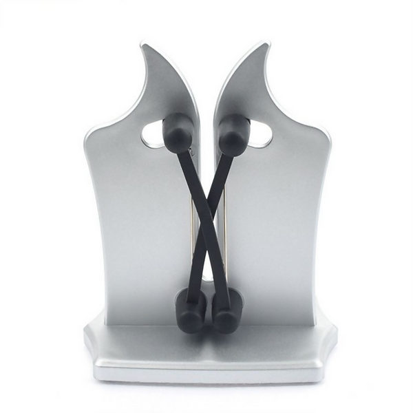Vertical Knife Sharpening Tool with Stand, Stainless Steel, Silver