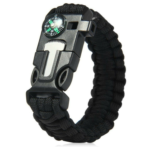 Paracord Survival Bracelet 5 in 1 - Black