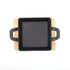 Mini Square 12.5cm Sizzling Plate with Handle and Wooden Base