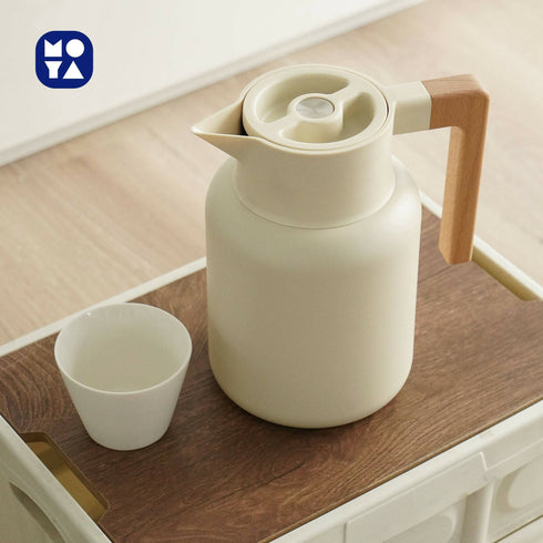 2100ML Japanese Stainless Steel Kettle Wooden Handle Durable Insulated Water Pot for Cold Vacuum Flasks Thermoses