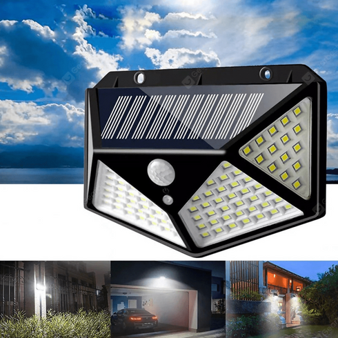 LED Outdoor Solar Wall Lamp Waterproof PIR Motion Sensor Garden Wall Light