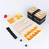Double-layered Bamboo Lid Lunch Box Bento Box with Cutlery - 1600ml - White