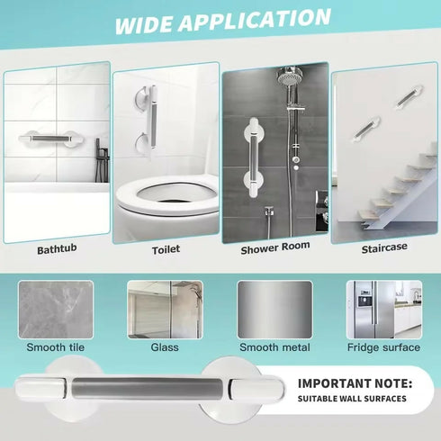 Strong Suction Grab Handrail Shower Safety Handrail For Bathroom