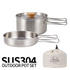 2Pcs Camping picnic Pan Pot Stainless Steel Cookware Set