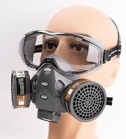 Gas Mask with Integrated Goggles
