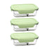 Split Compartment Leak-Proof Glass Food Containers - 650ml - 3 Pack