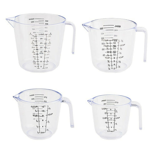 4 Pcs Plastic Measuring Cup -150ml*300ml*600ml*1000ml