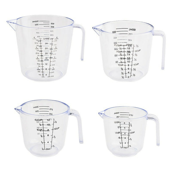 4 Pcs Plastic Measuring Cup -150ml*300ml*600ml*1000ml