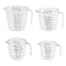 4 Pcs Plastic Measuring Cup -150ml*300ml*600ml*1000ml