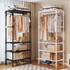 Black - Metal Multi-functional Coat Rack & Clothes Hanger with Simple Modern Design for Household Bedroom Floor Storage