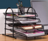 4-Tier Metal Desk Organizer with Sliding Document Tray