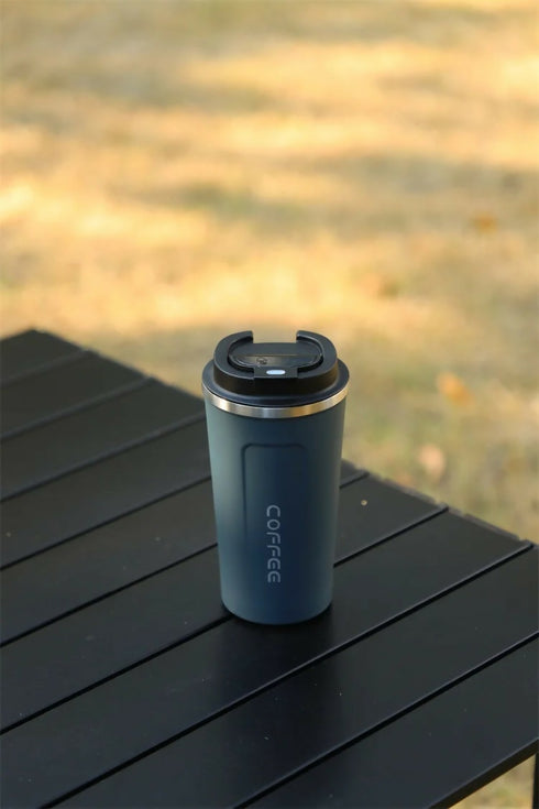 Hot &Cold Insulated Flask Temp display Travel Coffee Mug No leak - Blue and Pink