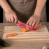 6pcs kitchen colorful flower pattern knife set - Pink