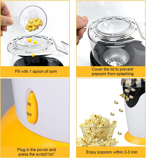 Mini Hot Air Popcorn Maker 1200W
