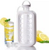 2-in-1 Portable Water Bottle/Ice Cube Maker - White, Transparent