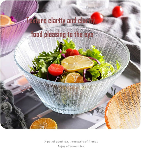 Glass Salad Bowls Bucket Bowl Set of 2 Mixing Bowls Serving Bowls for Kitchen Prep Fruit Thick and Durable (Color : Green)