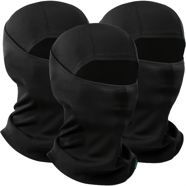 Set of 3 Breathable Balaclava for ski Masks,Cycling Mask - Black