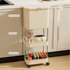 Kitchen Three-Layer Mobile Trash Can - Clean White