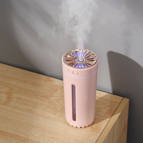 Mini Diffuser Humidifiers Cool Mist Air Humidifiers With Light - Pink