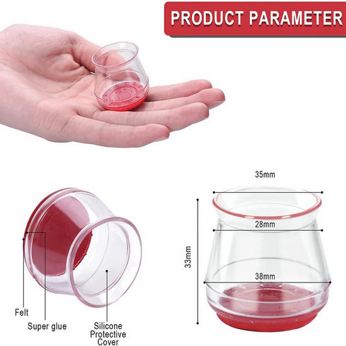 8 Pieces of Stretchable Universal-Fit Furniture Legs Slider & Floor Protectors