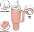 1.2L Tumbler with Handle Straw Lid, Stainless Steel Travel Mug - Cinnamon
